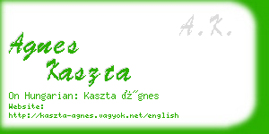 agnes kaszta business card